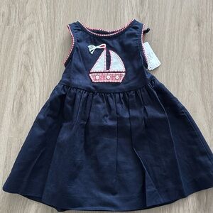 Cottontail Originals Navy Sundress with Matching Bloomers